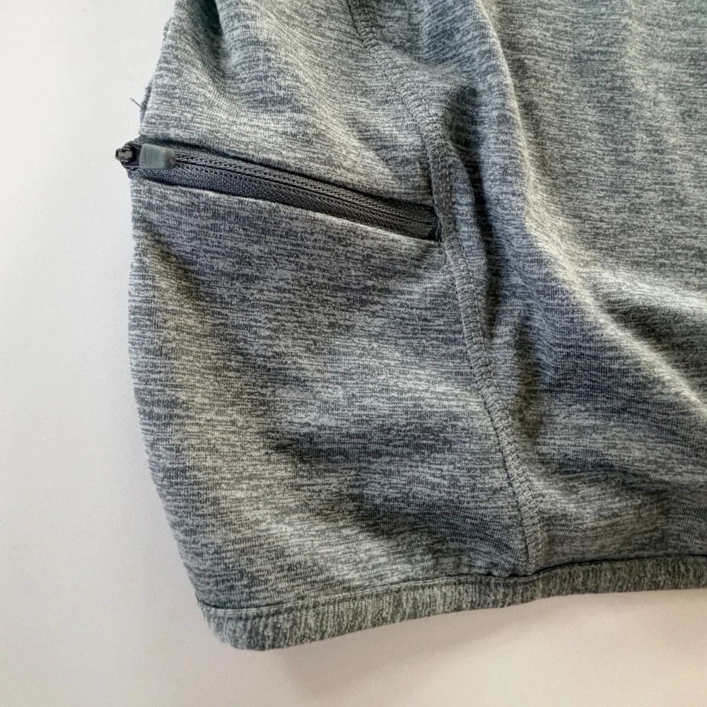 Nike Dri Fit Long Sleeve Running Top Women SM Gray Stretch Thumbholes Zip Pocket